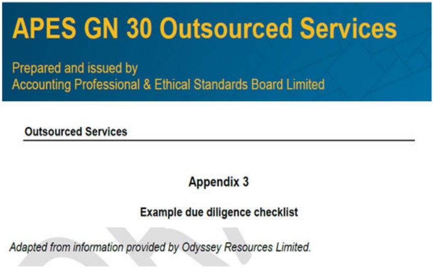 APES GN 30 Outsourced Services guidance note