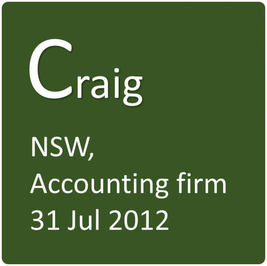 Craig 31 Jul 2012